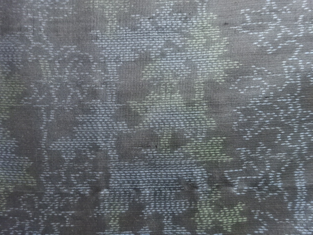 JAPANESE KIMONO / ANTIQUE KIMONO / SILK / DORO OSHIMA TSUMUGI / WOVEN BRANCH FLOWER